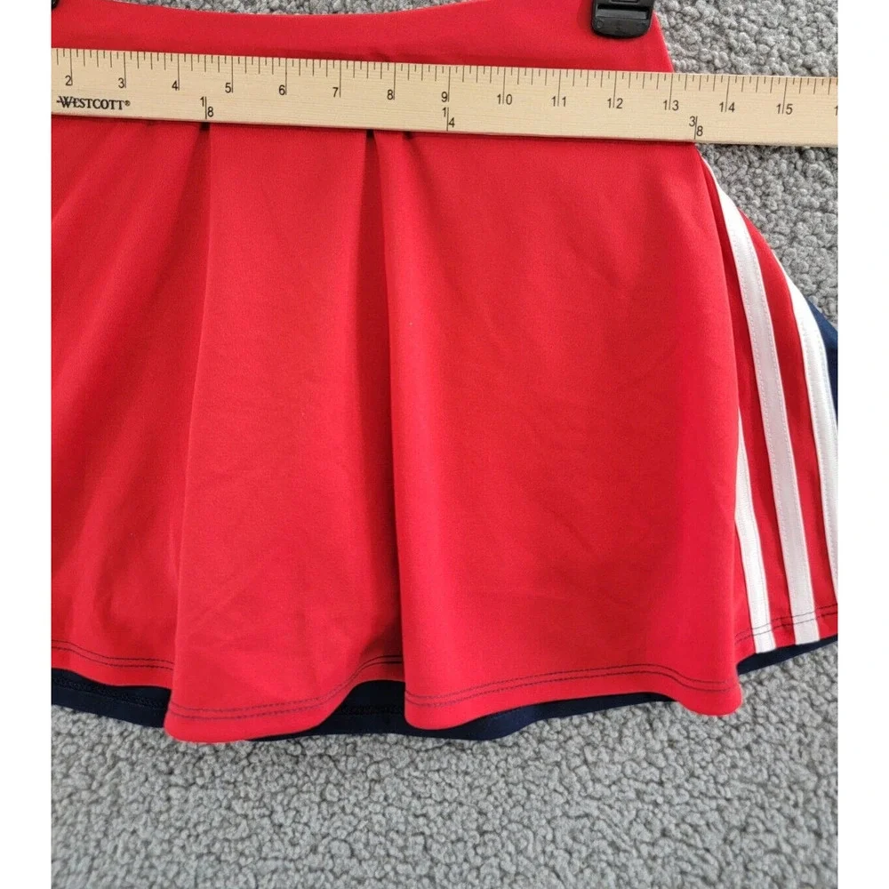 adidas Elastic Waistband 3-Stripes Activewear Skort Big Girls L 14 Navy/Red - Picture 5 of 14